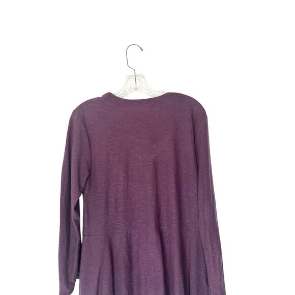 Cut Loose Top‎ Purple V-Neck 3/4 Sleeve Linen Cotton Jersey Tuck Front Medium - Picture 9 of 13